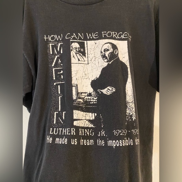 Vintage Martin Luther King Jr Memorial Rap Tee T-Shirt 1990s • USA Made Large - Picture 3 of 8